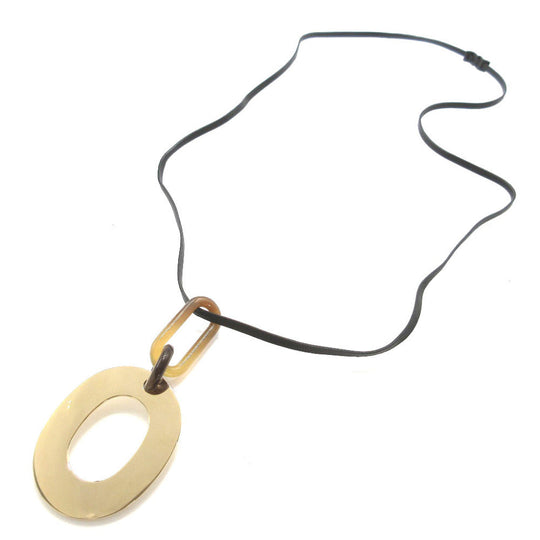 HERMES Necklace Buffalo Horn, Metal black Ism unisex(Unisex) Used Authentic