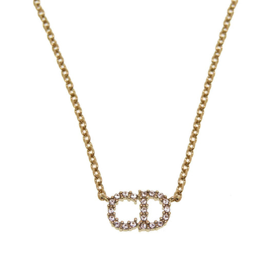 Christian Dior Necklace N0717CDLCY_D301 Stone gold Clairdilune logo CD Women Used Authentic