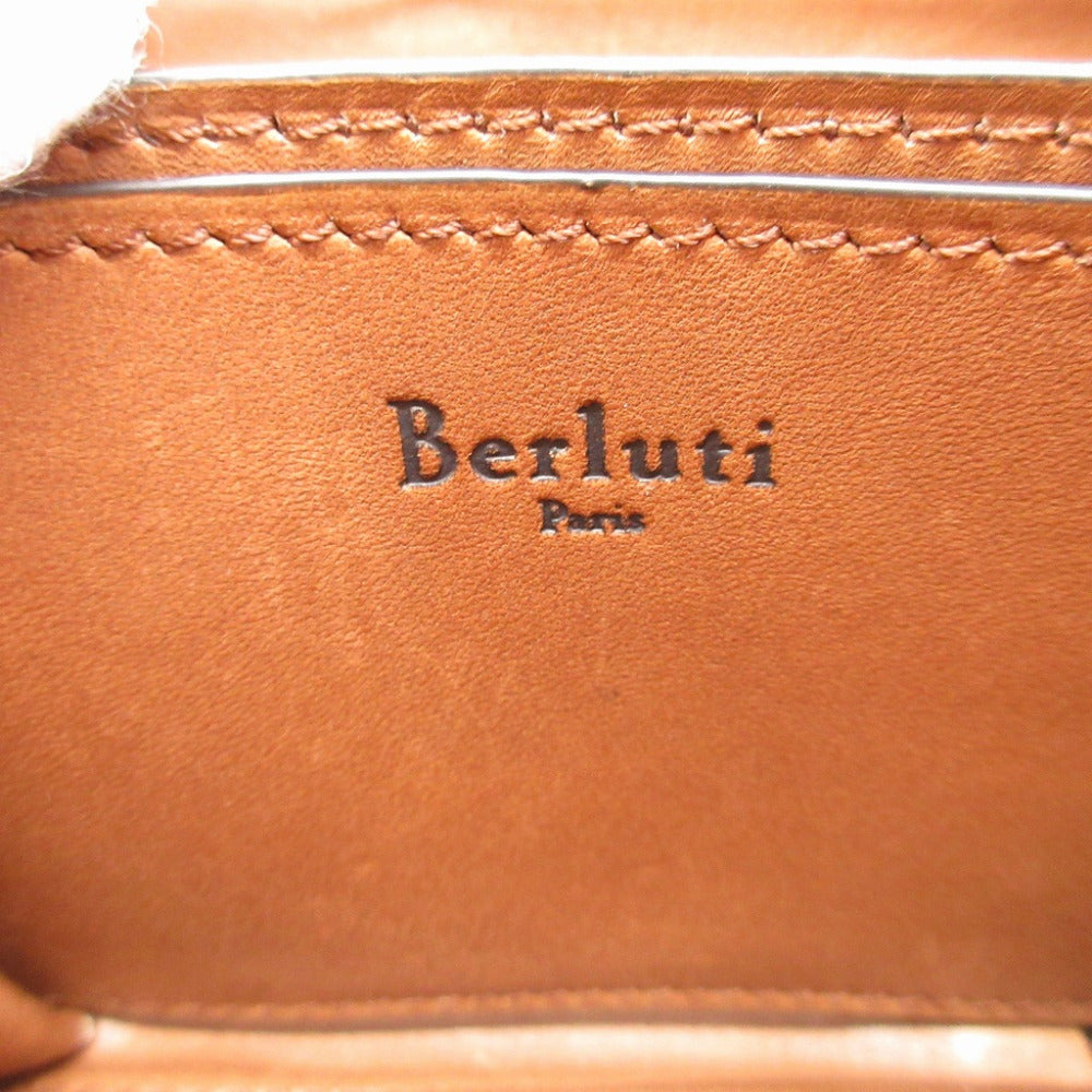 Berluti Coin case leather Brown Wapa Calligraphy unisex(Unisex) Used Authentic