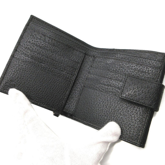 GUCCI Bifold Wallet 154182 GG canvas, leather black W Hook Wallet  Women Used Authentic