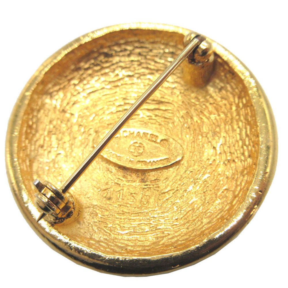 CHANEL Brooch metal gold COCO Mark vintage Women Used Authentic
