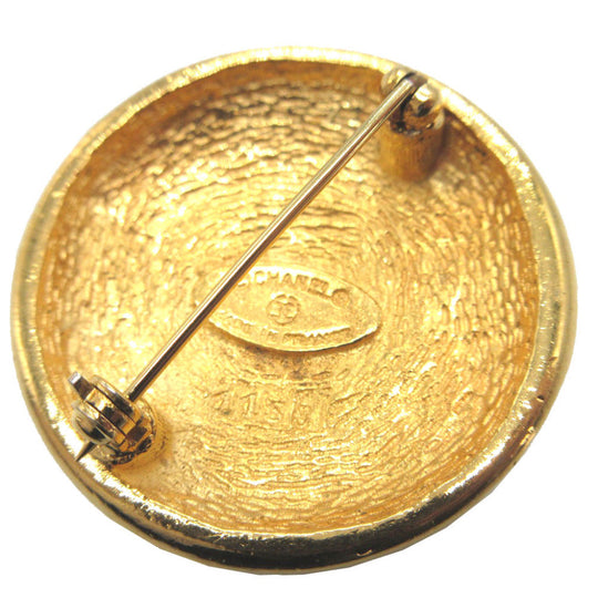 CHANEL Brooch metal gold COCO Mark vintage Women Used Authentic