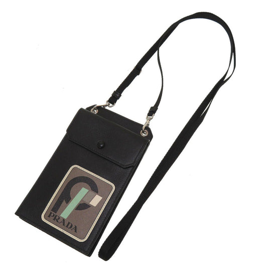 PRADA Shoulder Bag 2ZH068 leather black mini mens Used Authentic