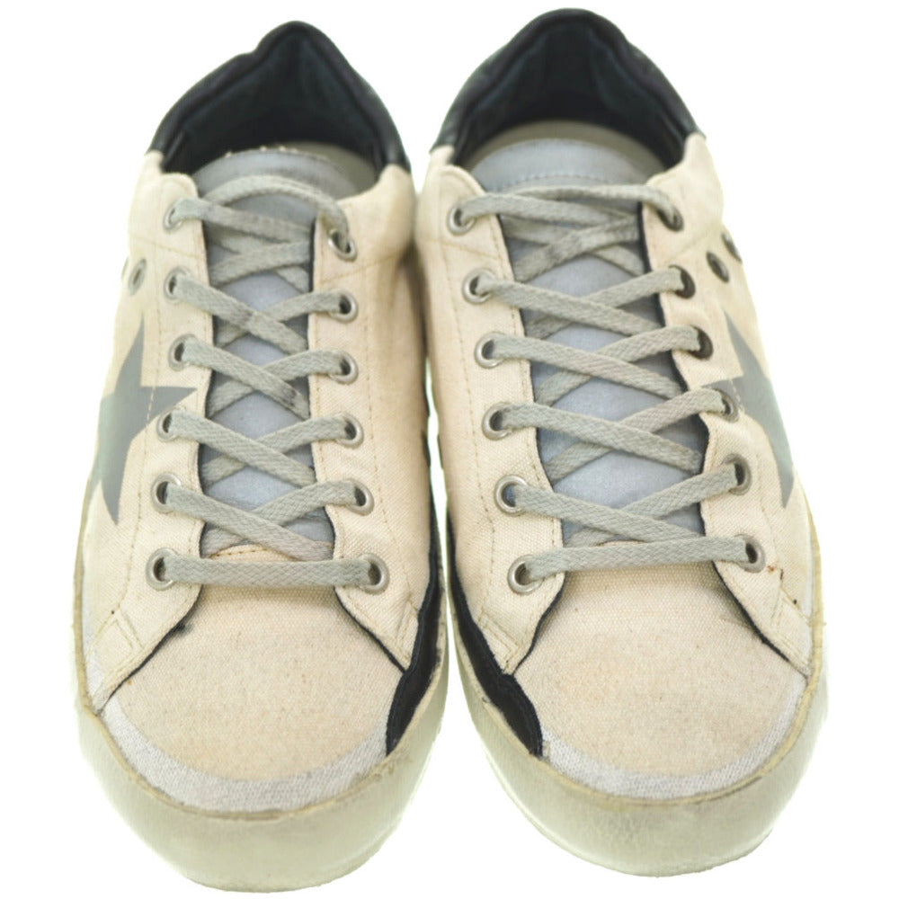 GOLDEN GOOSE sneakers Canvas, Leather beige Super star Women 38 Used Authentic