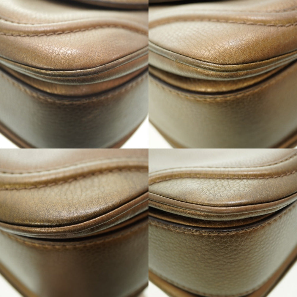 GUCCI Handbag 254884 leather gold New Bamboo Women Used Authentic