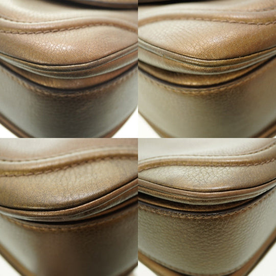 GUCCI Handbag 254884 leather gold New Bamboo Women Used Authentic