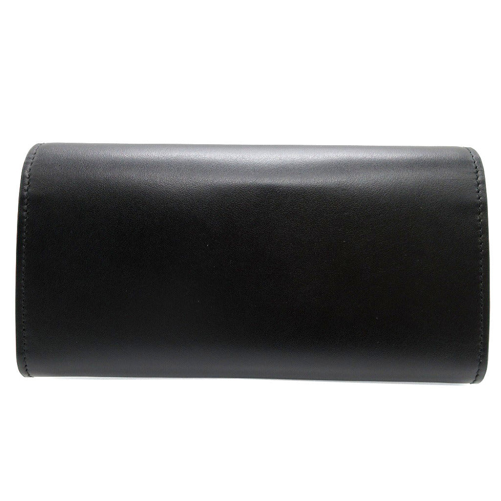 GUCCI Long Wallet Purse 762167 leather black Two fold mini john double Women(Unisex) Used Authentic