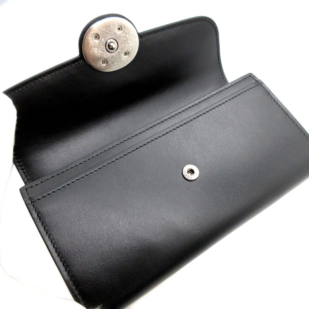 GUCCI Long Wallet Purse 762167 leather black Two fold mini john double Women(Unisex) Used Authentic