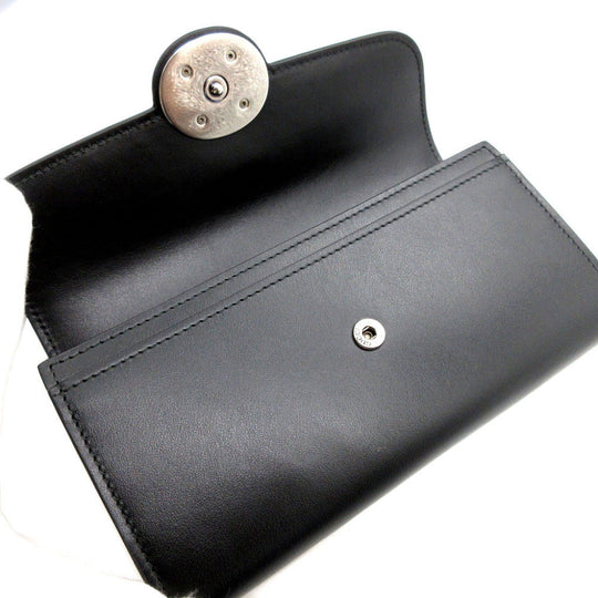 GUCCI Long Wallet Purse 762167 leather black Two fold mini john double Women(Unisex) Used Authentic