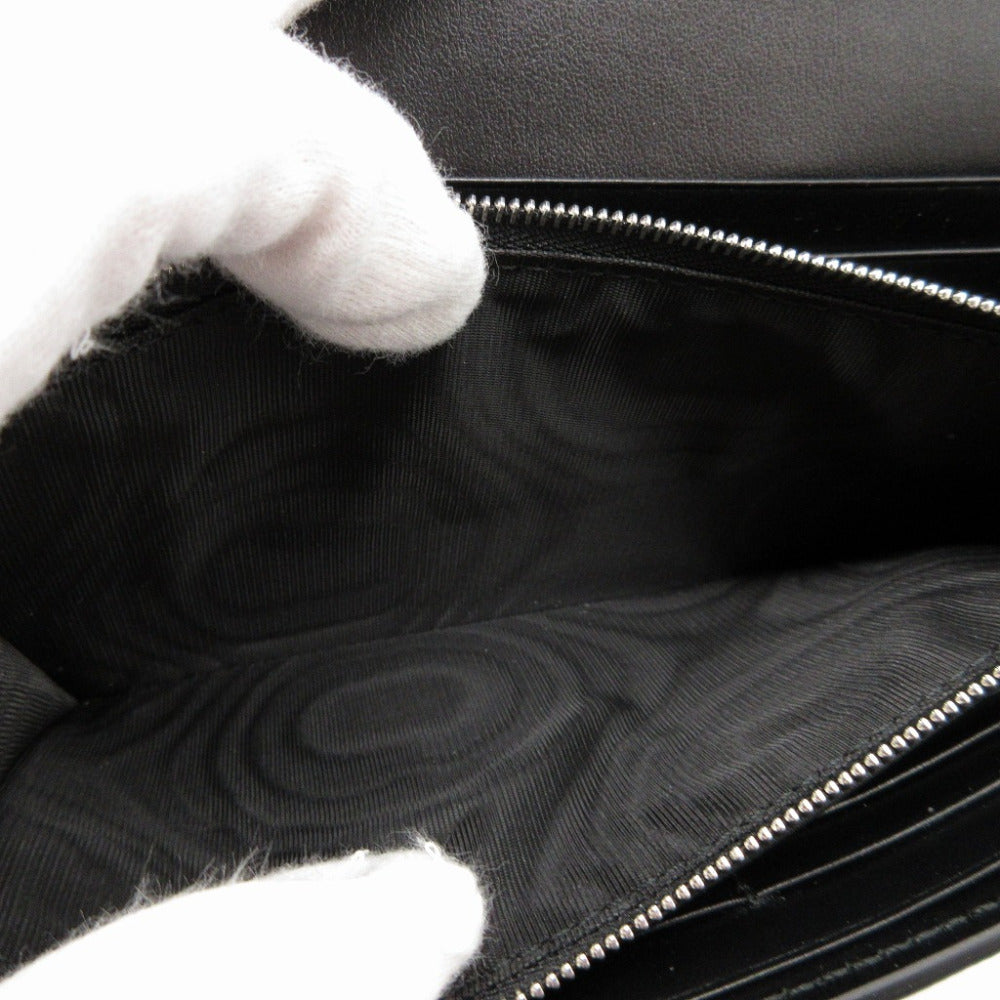 GUCCI Long Wallet Purse 762167 leather black Two fold mini john double Women(Unisex) Used Authentic