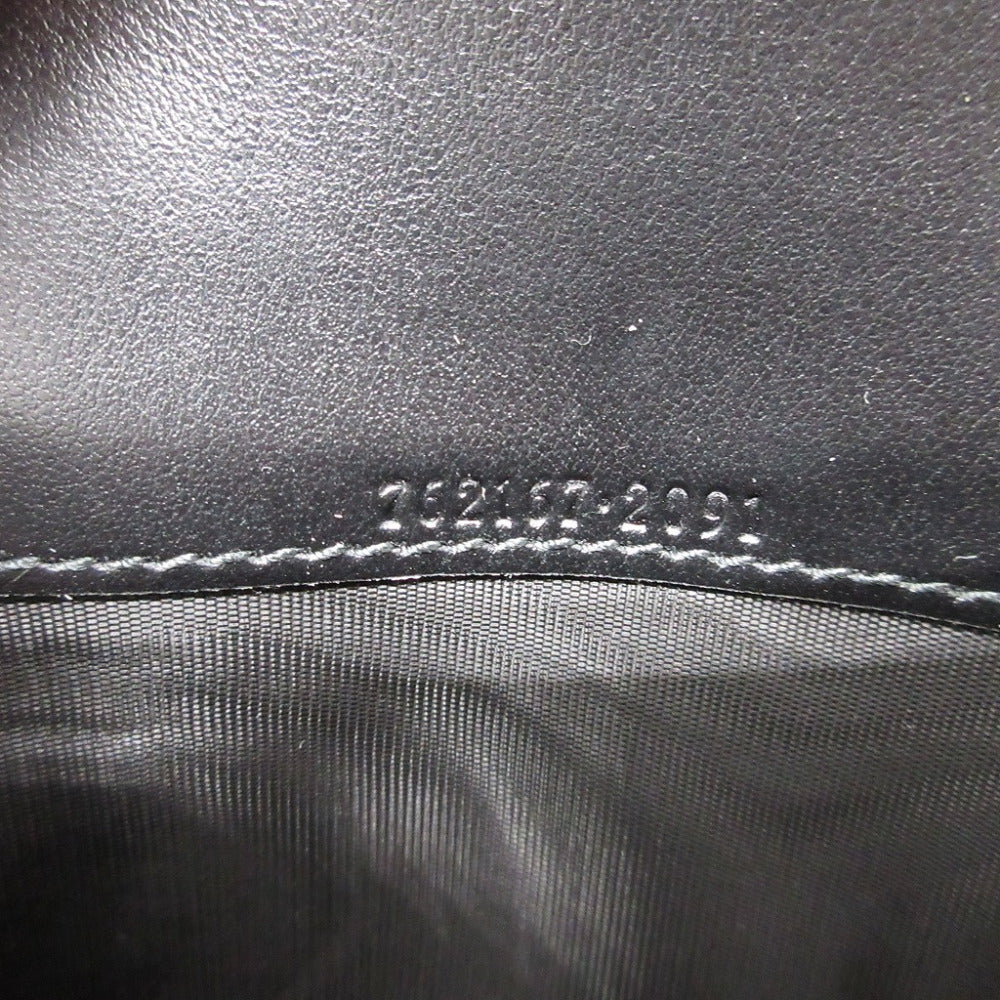 GUCCI Long Wallet Purse 762167 leather black Two fold mini john double Women(Unisex) Used Authentic