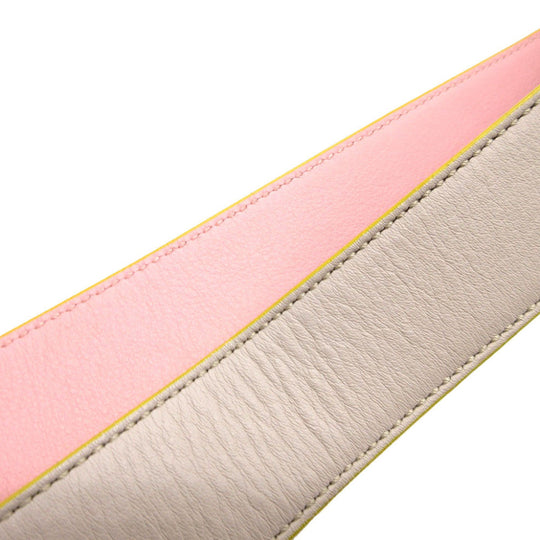 FENDI Shoulder strap leather gray unisex(Unisex) Used Authentic