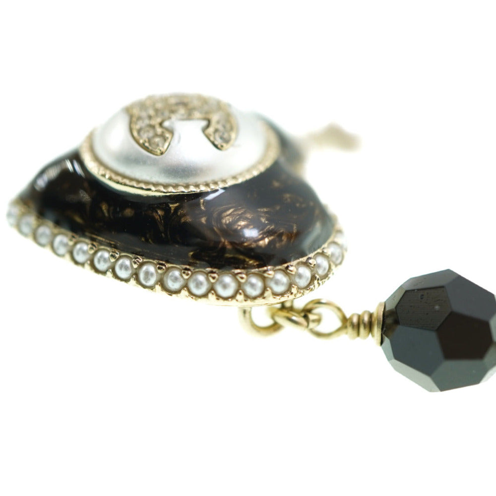 CHANEL Necklace B22 B Faux pearl, metal gold COCO Mark Faux Pearl Heart Necklace Women Used Authentic
