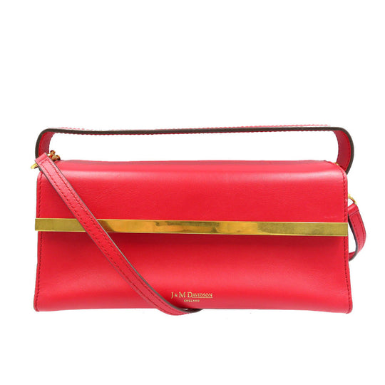 J&M Davidson Shoulder Bag leather Red Eleanor Women Used Authentic