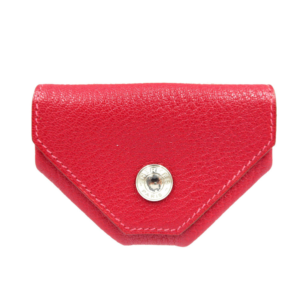 HERMES Coin case Shave Red Le Caranhuit LE48 Women Used Authentic