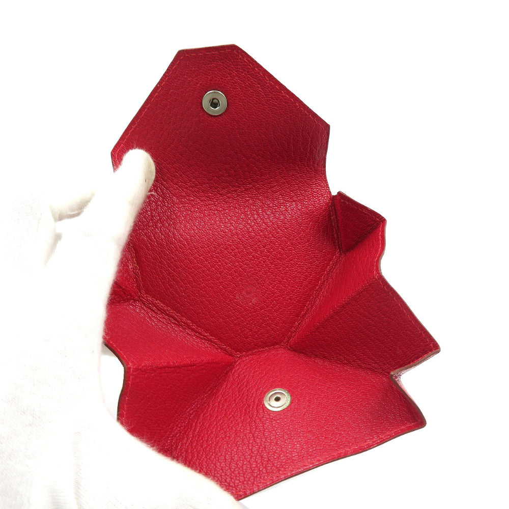 HERMES Coin case Shave Red Le Caranhuit LE48 Women Used Authentic
