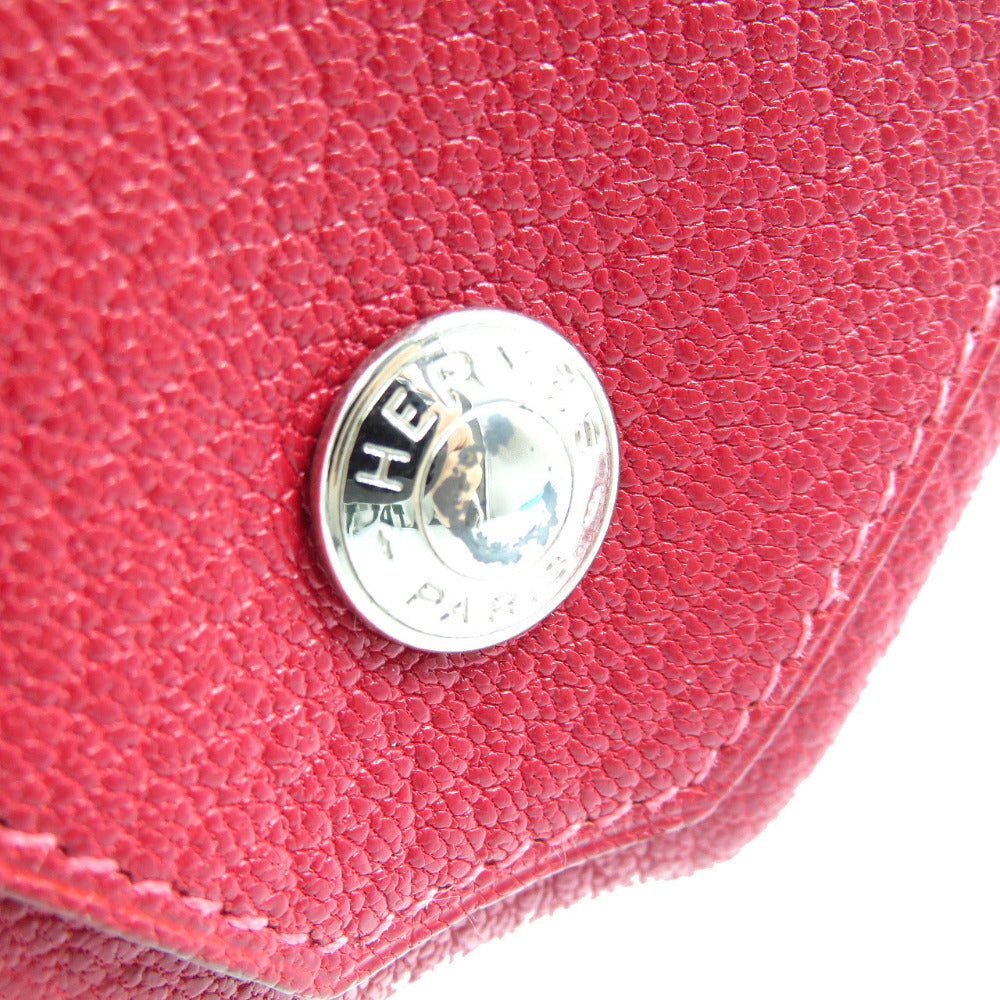 HERMES Coin case Shave Red Le Caranhuit LE48 Women Used Authentic