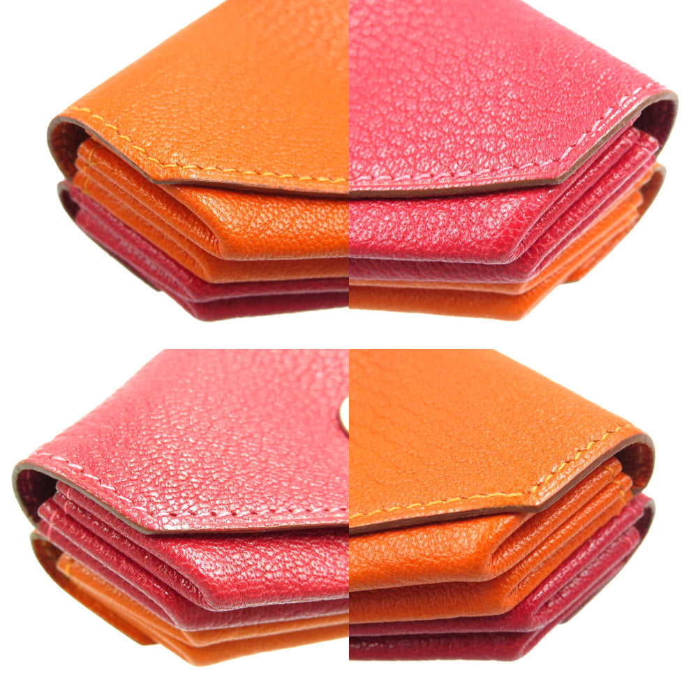 HERMES Coin case Shave Red Le Caranhuit LE48 Women Used Authentic
