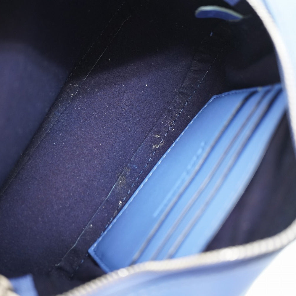 J&M Davidson Shoulder Bag leather blue Pebble Mini ChainShoulder Women Used Authentic