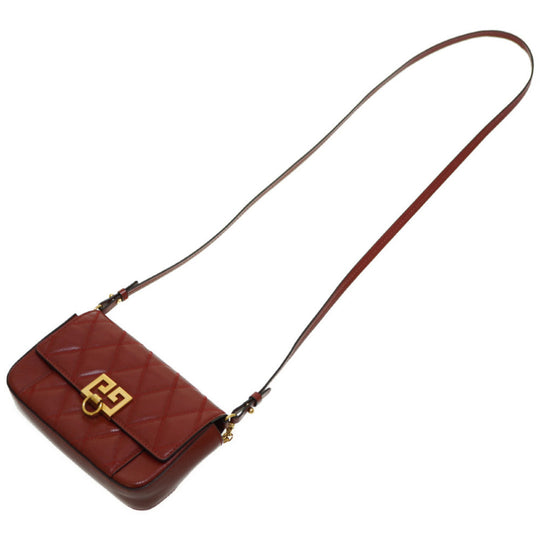 GIVENCHY Shoulder Bag leather Brown Women Used Authentic