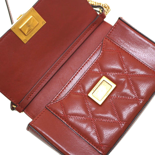 GIVENCHY Shoulder Bag leather Brown Women Used Authentic