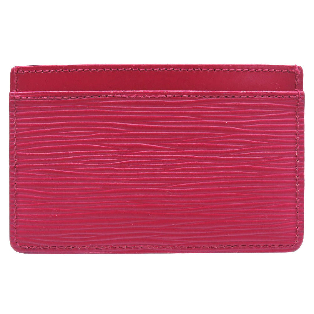 LOUIS VUITTON Card Case M60327 Epi Leather Fuchsia Epi Porte Cartes Simple Women Used Authentic