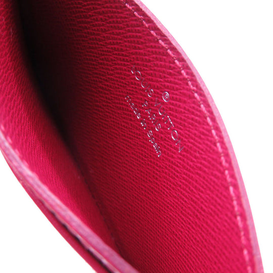 LOUIS VUITTON Card Case M60327 Epi Leather Fuchsia Epi Porte Cartes Simple Women Used Authentic