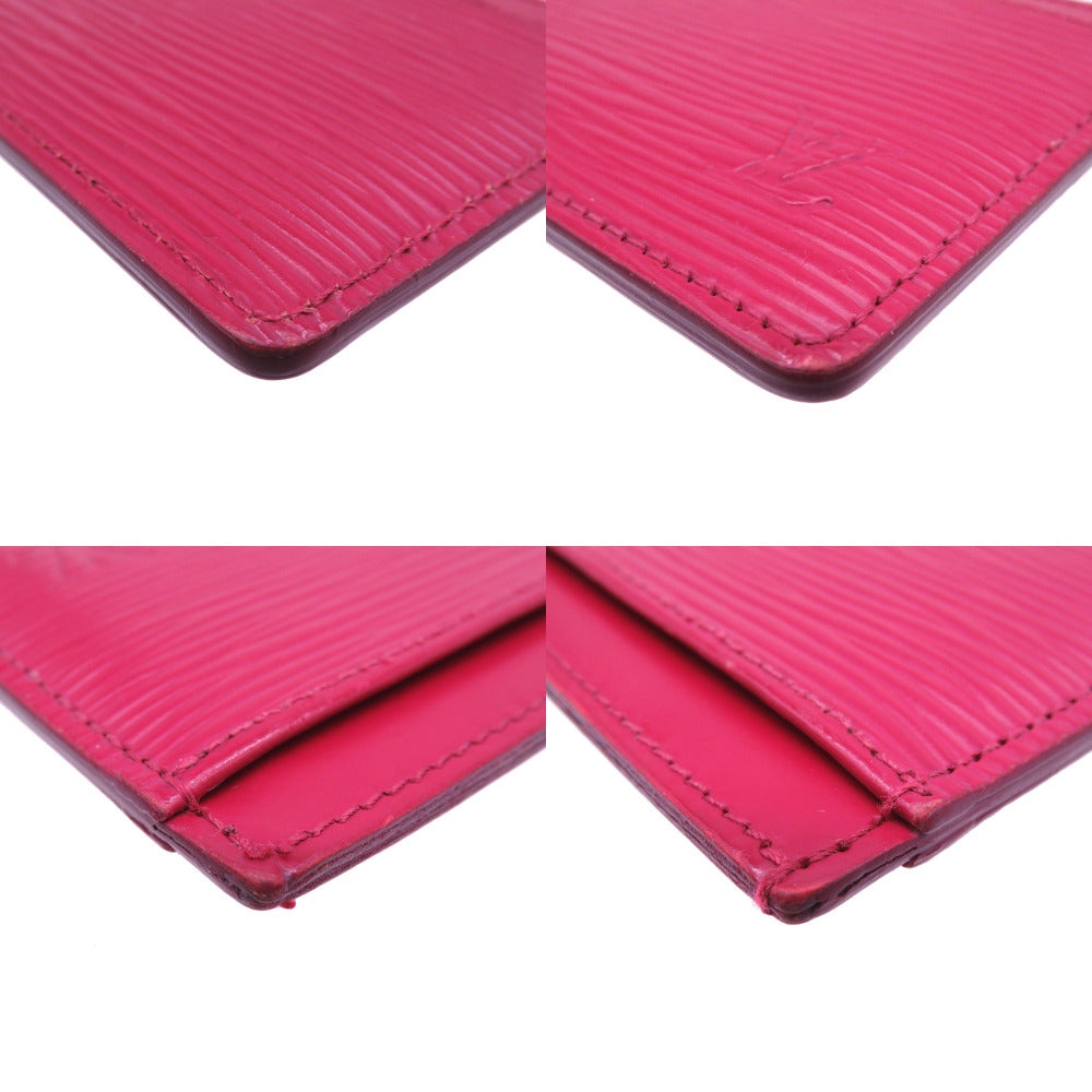 LOUIS VUITTON Card Case M60327 Epi Leather Fuchsia Epi Porte Cartes Simple Women Used Authentic