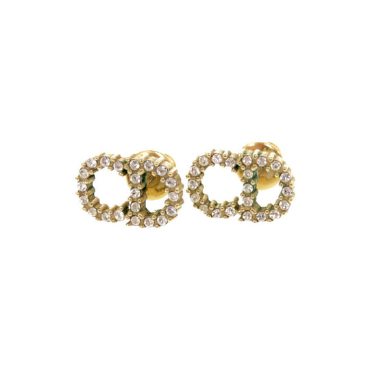 Dior Pierce Stone gold CD Clair de Lune Women Used Authentic