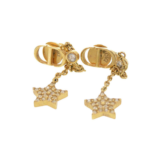 Dior Pierce Stone gold Star Women Used Authentic