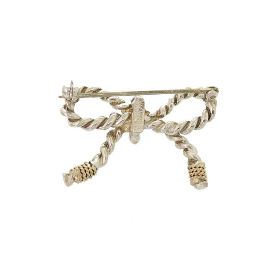TIFFANY&Co. Brooch Silver925 Silver Twist ribbon Women Used Authentic