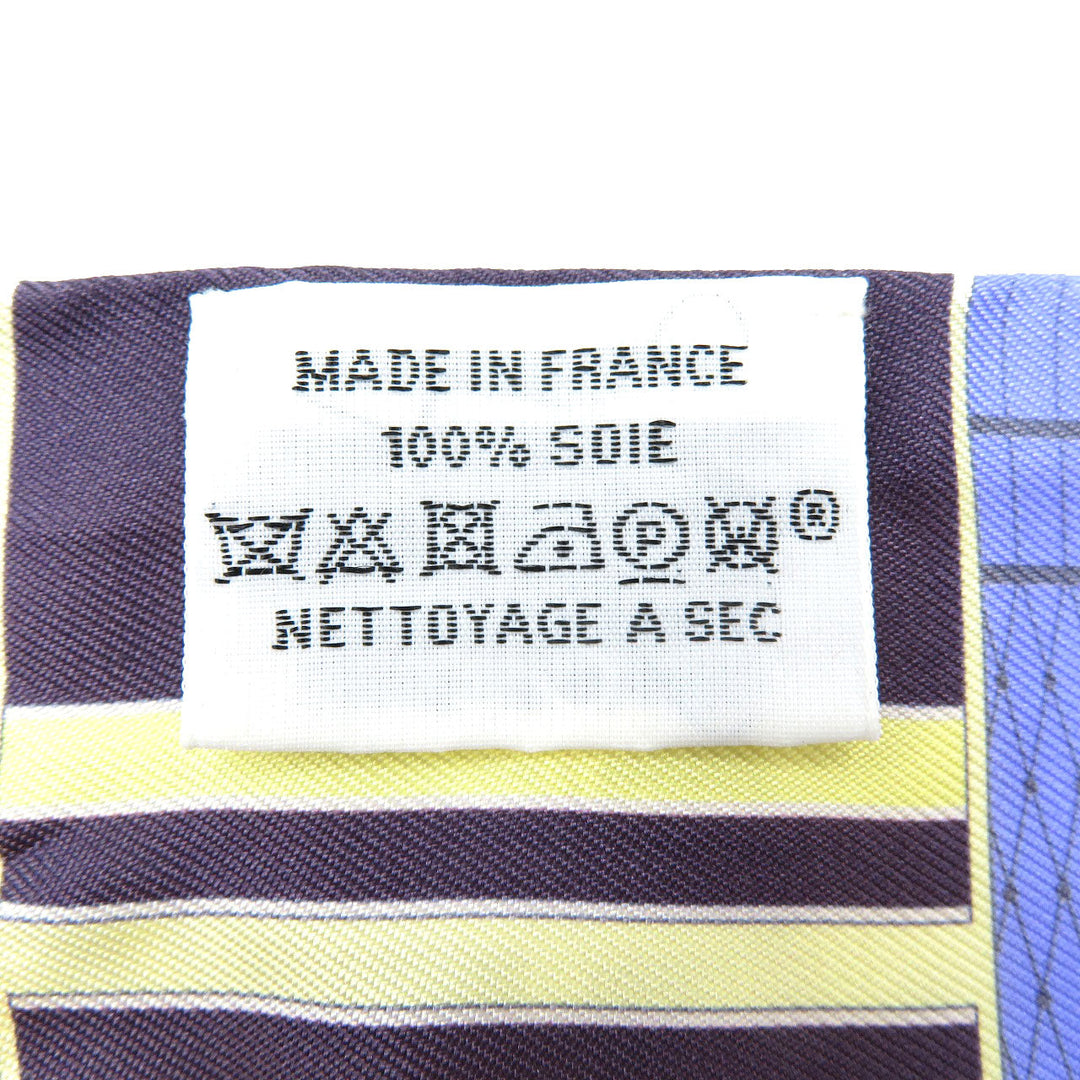 HERMES scarf silk yellow Twilly Women Used Authentic