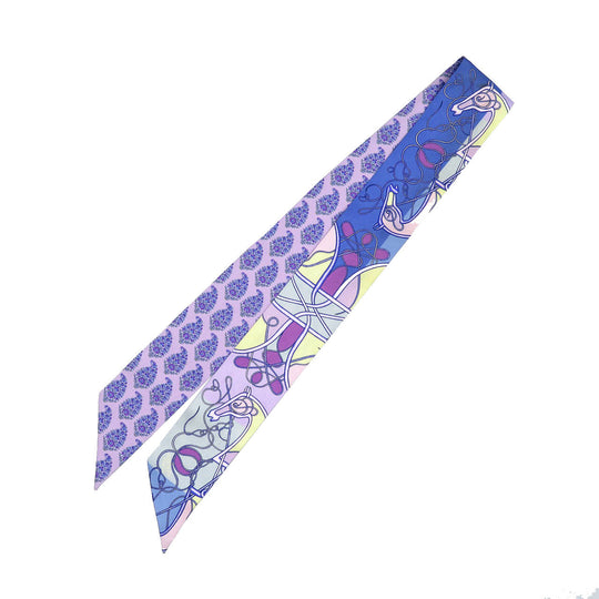 HERMES scarf silk purple Twilly Women Used Authentic