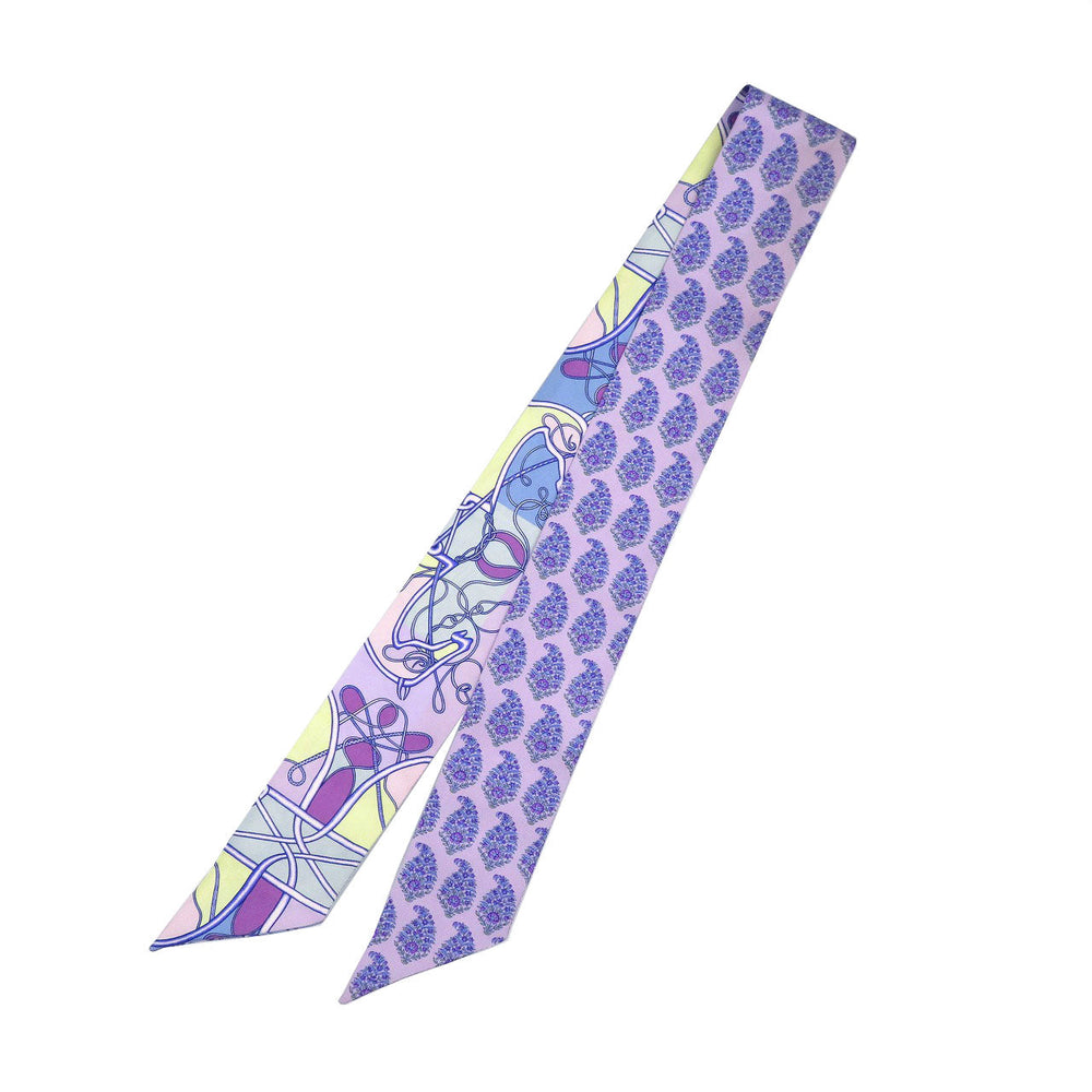 HERMES scarf silk purple Twilly Women Used Authentic