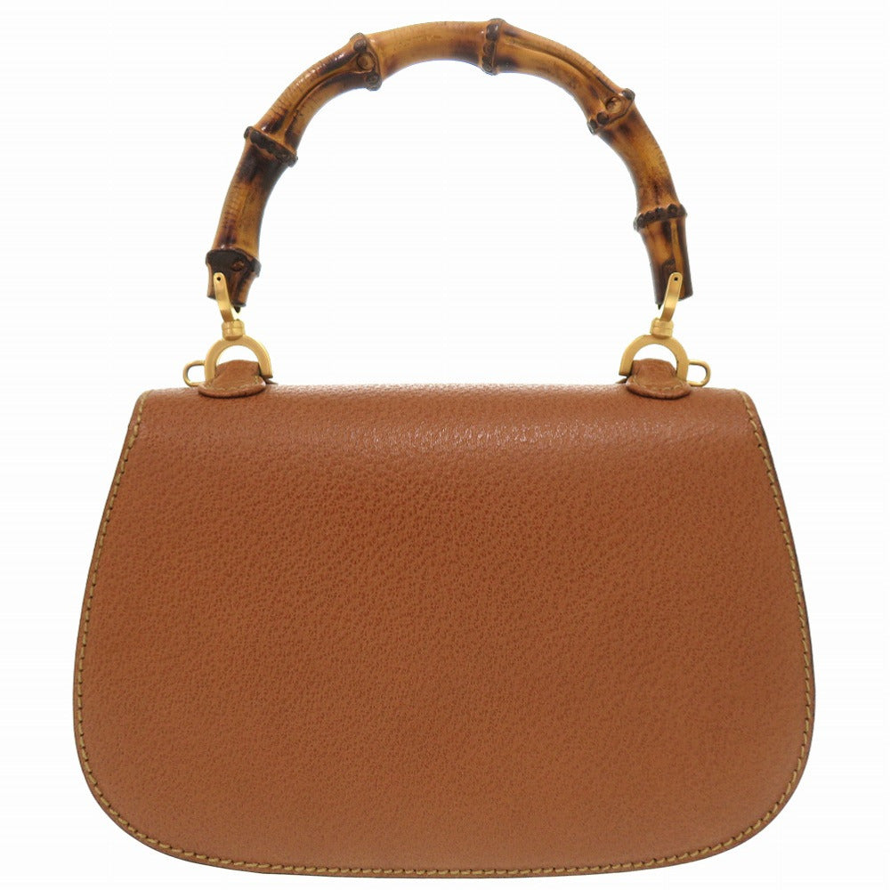 GUCCI Handbag 000 2046 0188 Bamboo Brown 2WAY Women Used Authentic