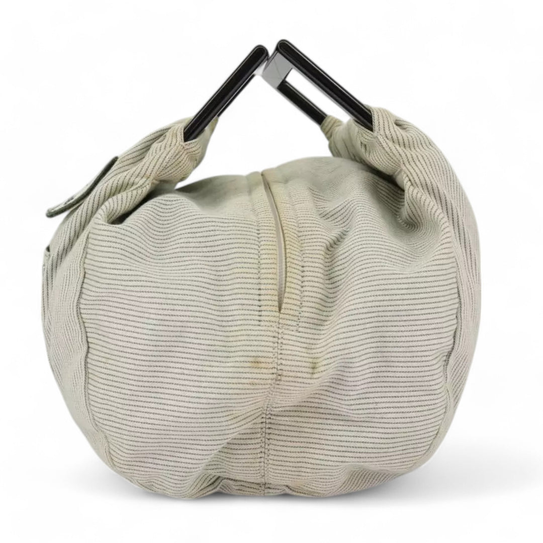 Chanel Handbag Canvas Green Silver CC Logo Bag