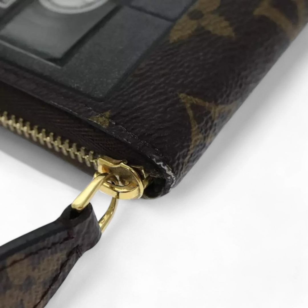 Louis Vuitton Monogram Zippy Coin Purse Wallet Brown Cassette Print