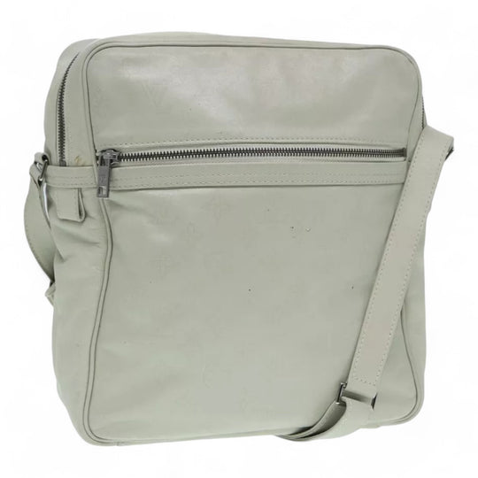 Louis Vuitton Monogram Difference Clarkson Shoulder Bag White Leather Canvas
