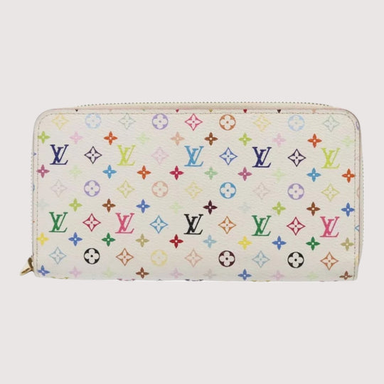 Louis Vuitton Monogram Multicolor Zippy Wallet White Long Wallet
