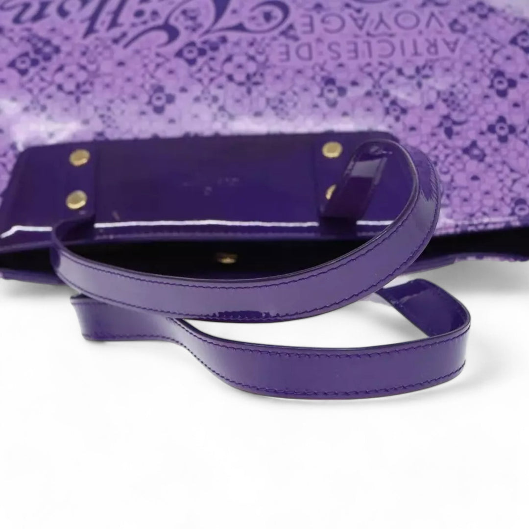 Louis Vuitton Cosmic Blossom GM Tote Bag Purple M93165 Enamel Women's Handbag