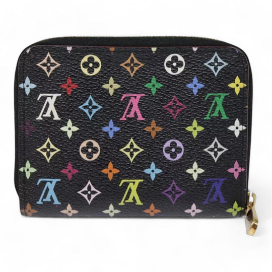 Louis Vuitton Monogram Zippy Coin Purse Multicolor Black Women's Canvas Wallet