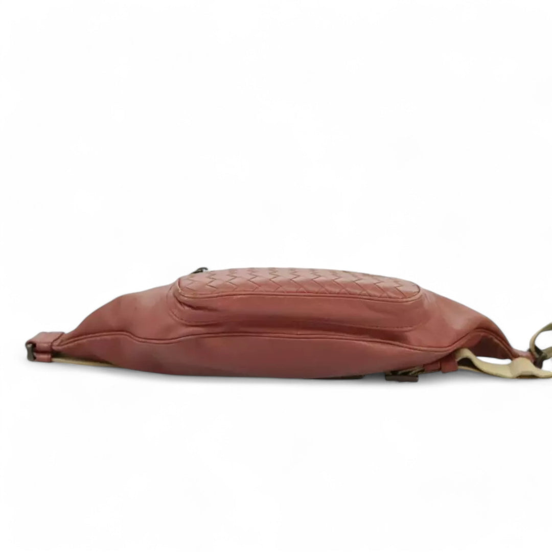 Bottega Veneta Waist Bag Leather Pink Shoulder Strap