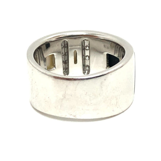 TASAKI Ring 18K Silver 18K Diamond Shell Onyx D0.14ct Women 10 Used Authentic