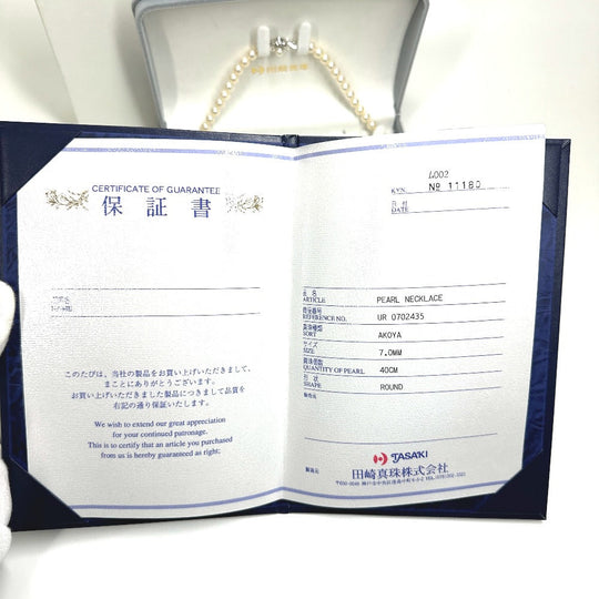 TASAKI Necklace Pearl white Akoya pearl 0.3" 40 Women Used Authentic