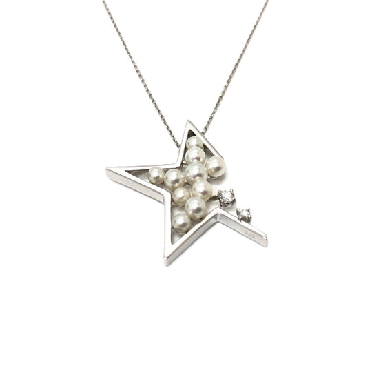 TASAKI Necklace K18WG Silver K18WG abstract star