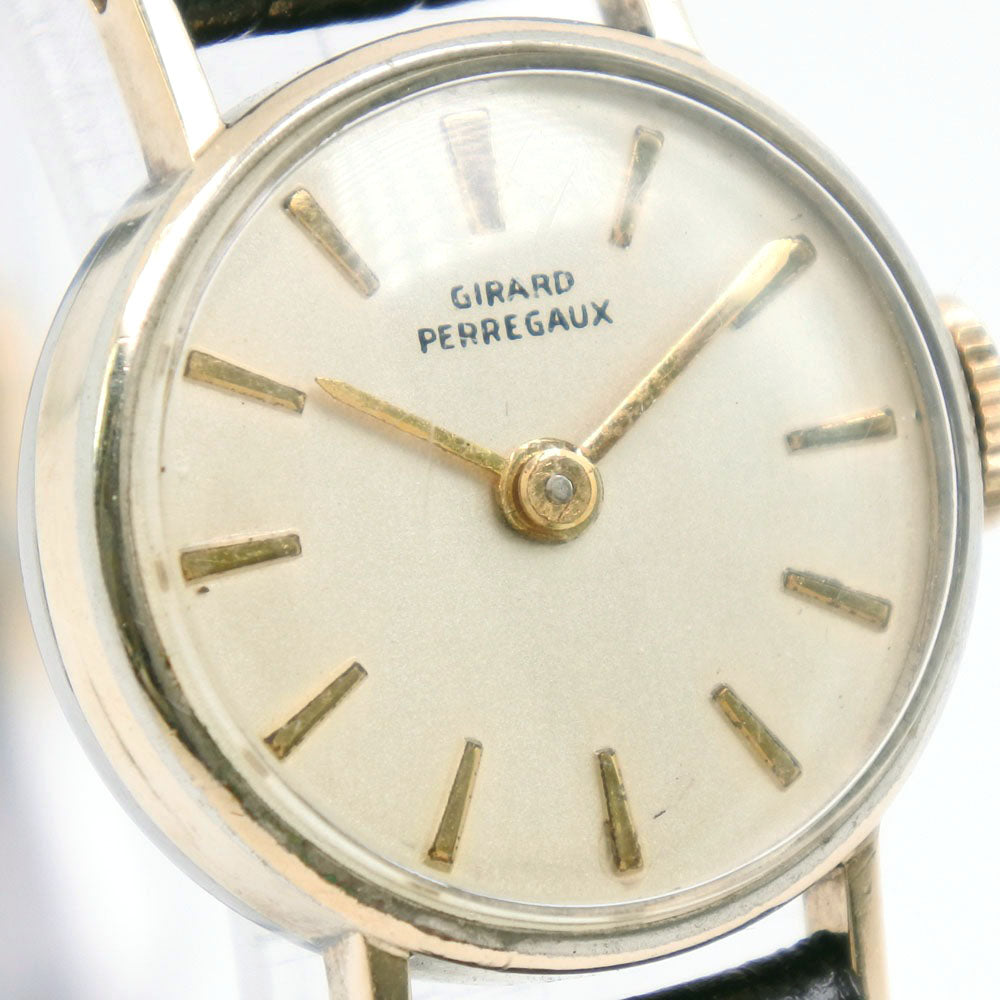 GIRARD-PERREGAUX Watches Hand Winding Stainless Steel , Leather gold 5819845 Silver dial Women Used Authentic