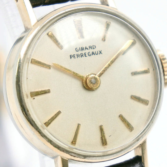 GIRARD-PERREGAUX Watches Hand Winding Stainless Steel , Leather gold 5819845 Silver dial Women Used Authentic