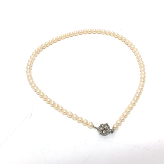 JEWELRY Necklace Pearl white Pearl 0.2" to 0.2" Women Used Authentic