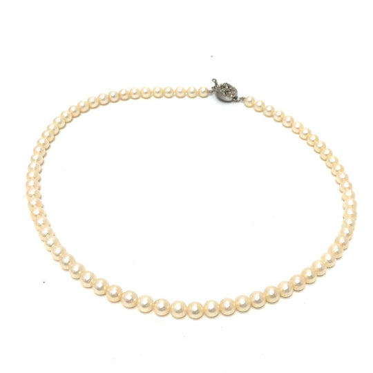 JEWELRY Necklace Pearl white Pearl 0.2" to 0.2" Women Used Authentic