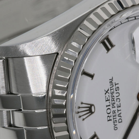 ROLEX Watches Mechanical Automatic 16234 Stainless Steel , Stainless Steel , K18WG Silver Datejust white dial mens Used Authentic